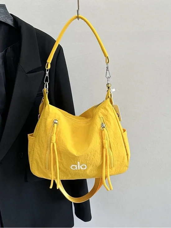 ALO Yoga Sunny Yellow Shoulder Bag with Removable Strap - Picture 3 of 3